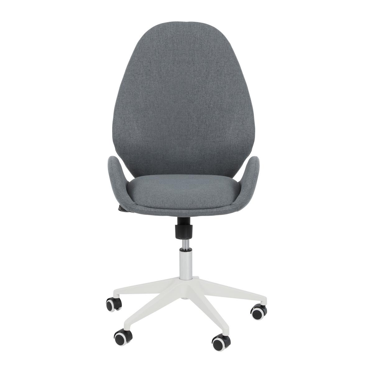 KRZESŁO OBROTOWE LEILA - biały/szary, Modern, tworzywo sztuczne/metal (56/105-115/57cm) - Bessagi Home