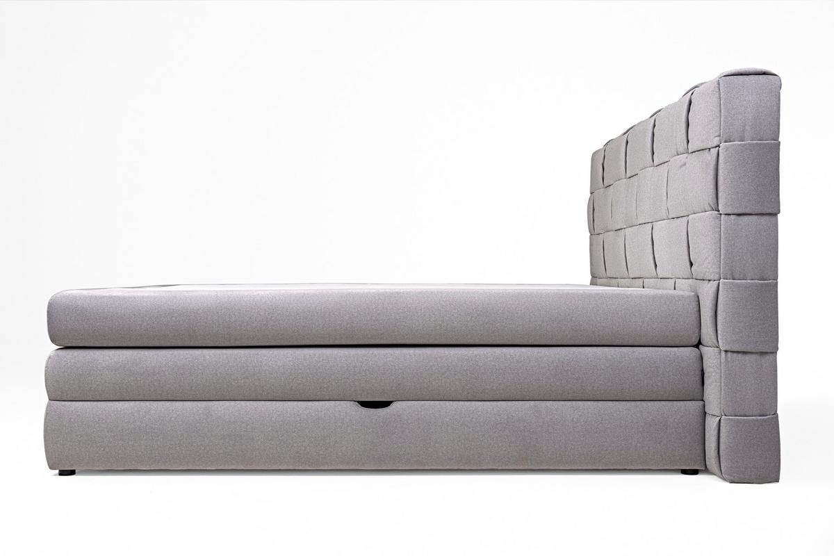 Boxspring Krevet Gusto - bež/crna, Trend, drvni materijal/drvo (160/200cm) - Premium Living