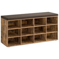 Schuhbank in Dunkelbraun inkl. Sitzauflage - Dunkelbraun, Trend, Holzwerkstoff (104/48/30,3cm) - MID.YOU