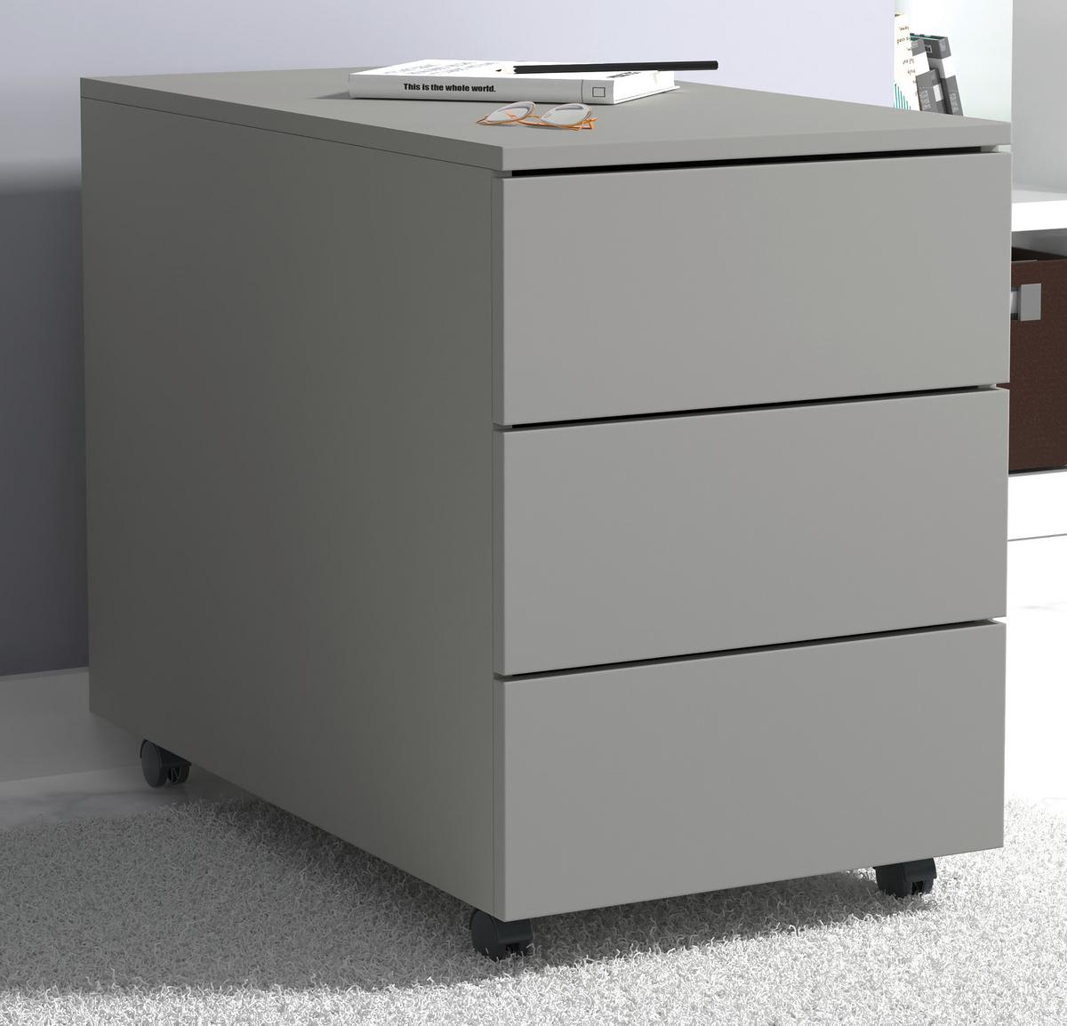 ROLLCONTAINER DALOSA 70 3-SB - Schwarz/Grau, Design, Holzwerkstoff/Kunststoff (39/55/70cm) - MID.YOU