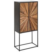 KOMODA WYSOKA ALEX - kolor naturalny/czarny, Lifestyle, metal/drewno (65/141/37cm) - Landscape