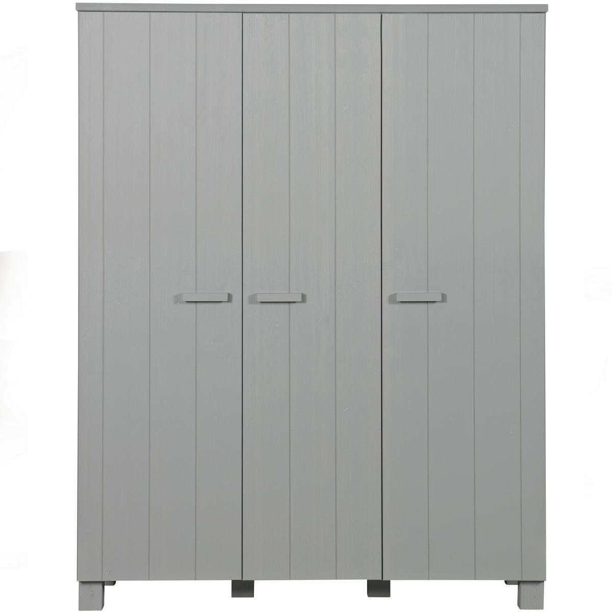 Garderobenschrank Dennis Grau - Grau, Design, Holz/Holzwerkstoff (158/202/55cm) - Livetastic