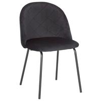 Stuhl Selina Schwarz Samt Gepolstert - Schwarz, MODERN, Holz/Textil (48,5/78/54cm) - Bessagi Home