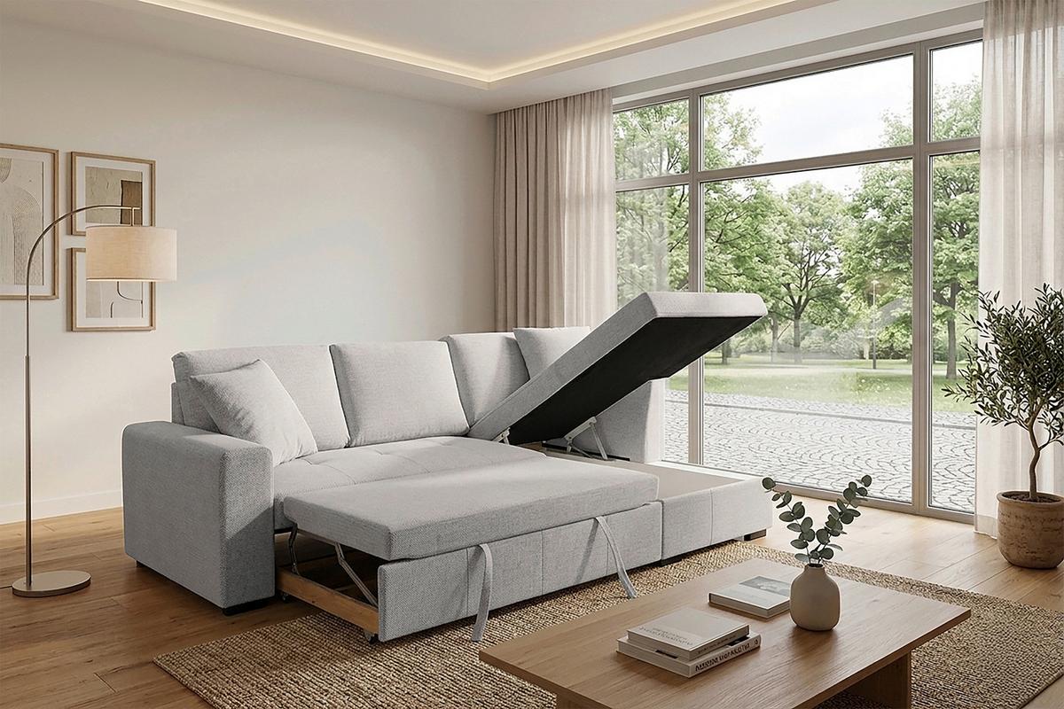 Kutna Garnitura Lukas - krem, Trend, tekstil (239/158cm) - Modern Living