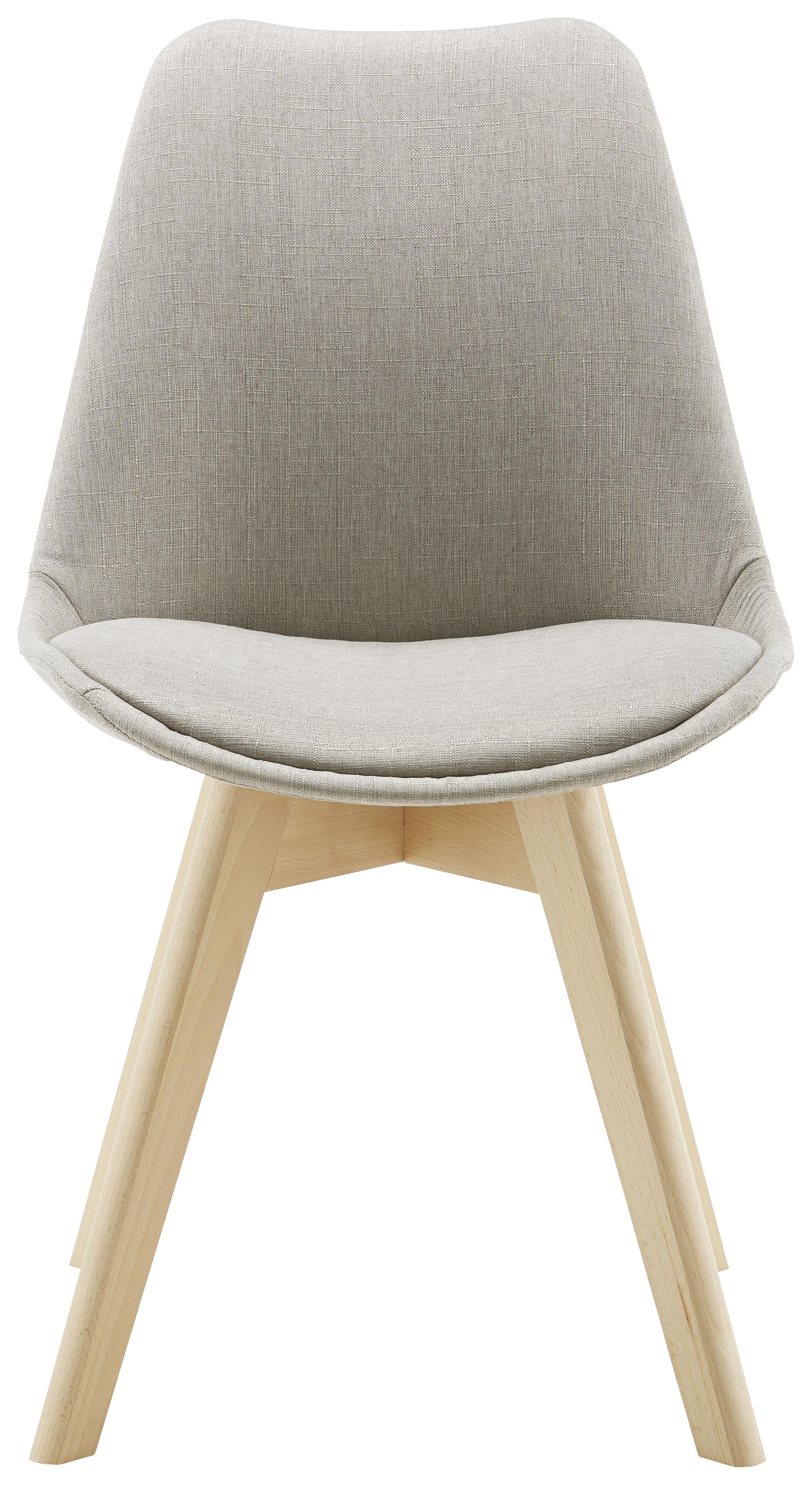 Stuhl "Rocksi", hellgrau, Echtholz Beine - Buchefarben/Hellgrau, MODERN, Holz/Kunststoff (48/82,5/43cm) - Bessagi Home