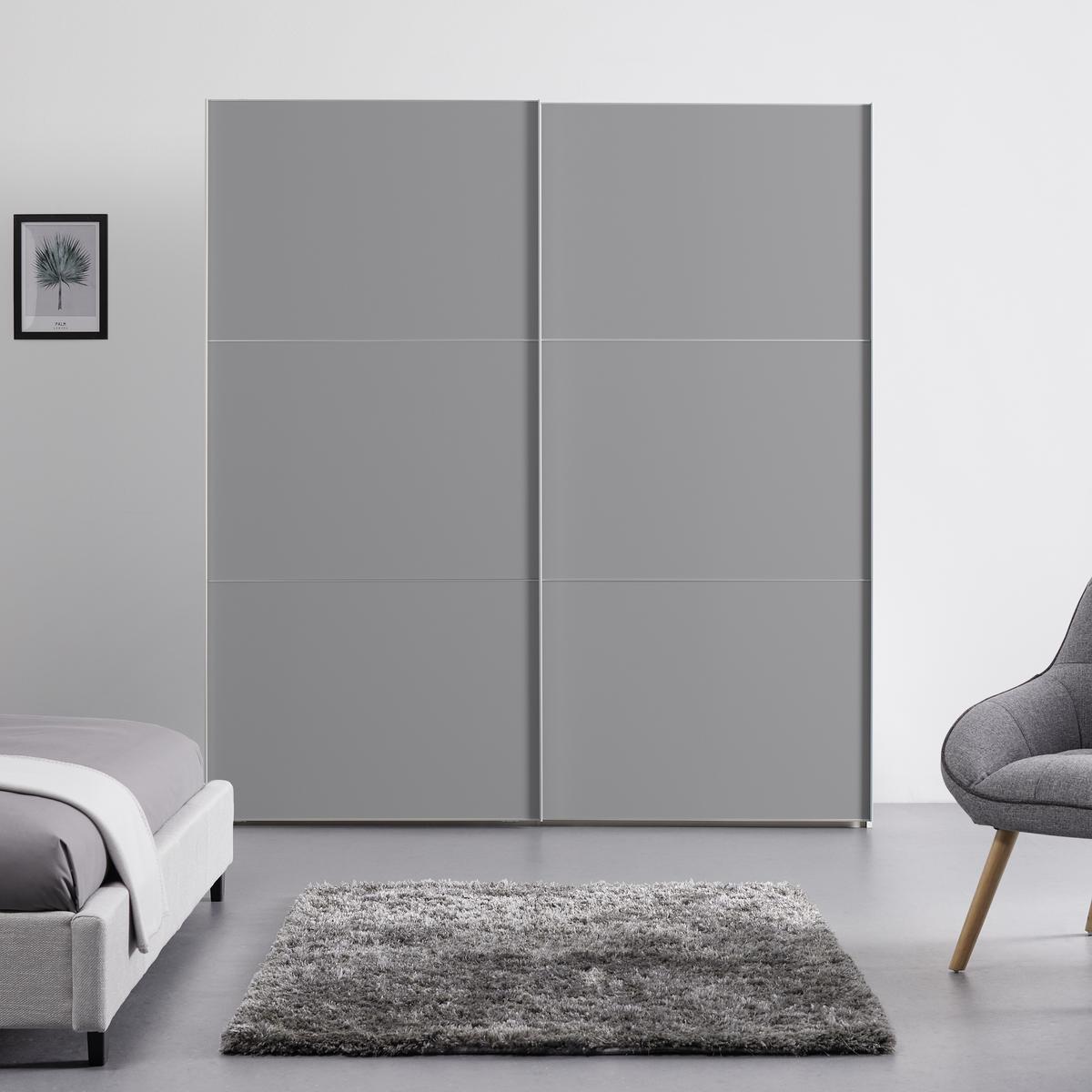 Ormar S Kliznim Vratima Includo - bijela/siva, Moderno, drvni materijal/metal (200/222/68cm) - Premium Living