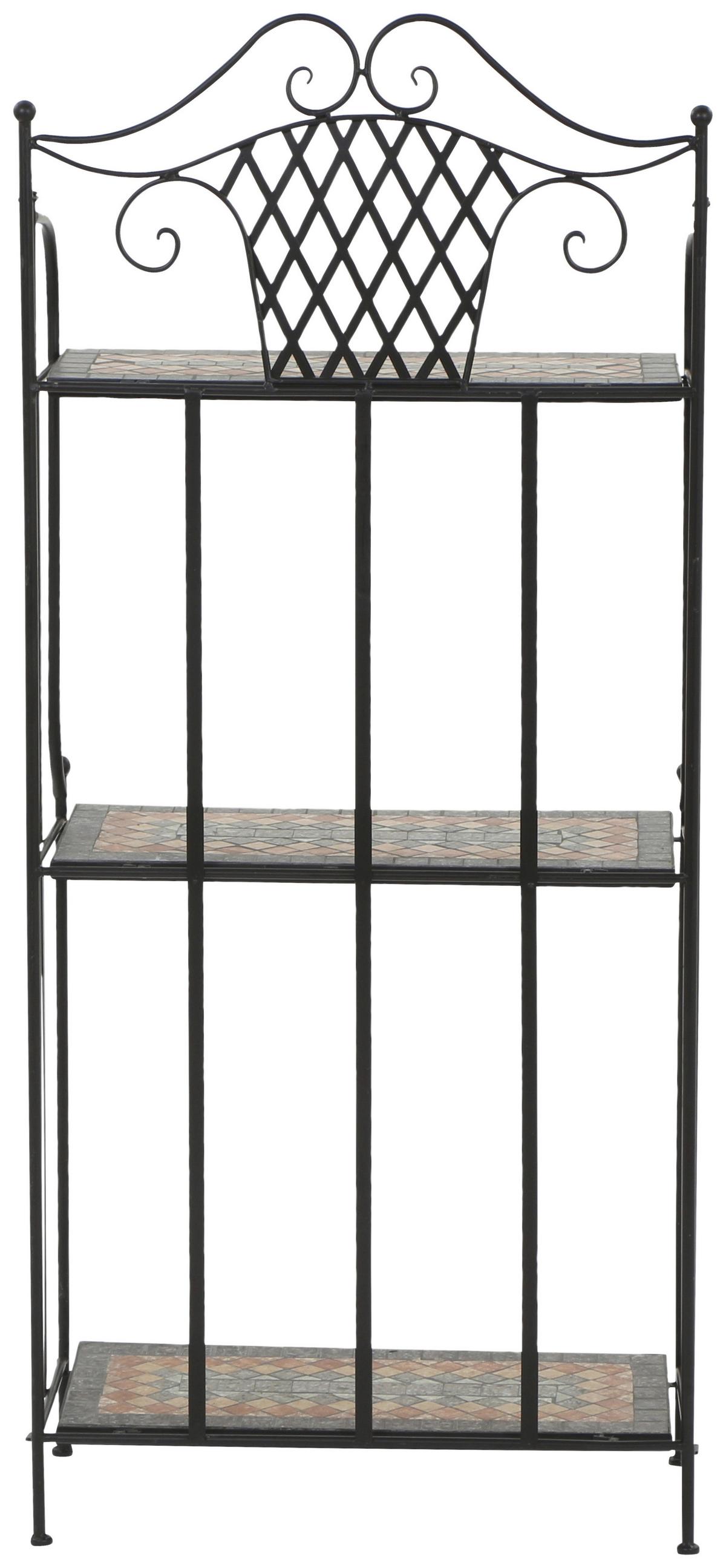 GARTENREGAL 380823 - Multicolor/Schwarz, MODERN, Keramik/Metall (62/142/29cm) - Siena Garden