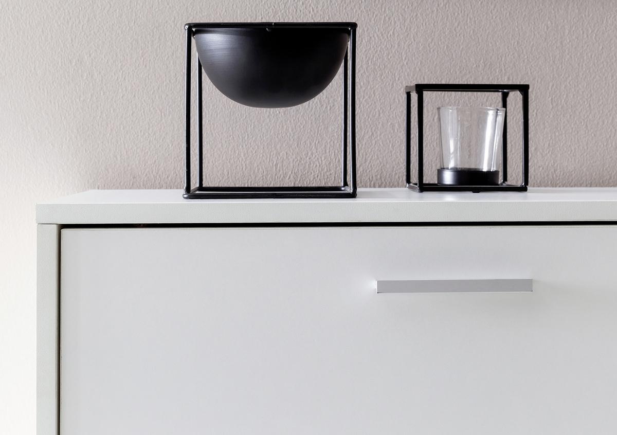 Omara Za Čevlje Sonoma, Bela - srebrne barve/bela, Konvencionalno, kovina/leseni material (120/81/24cm) - MID.YOU