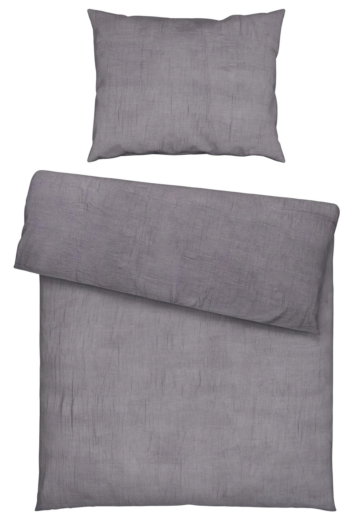 Bettwäsche Melania in Grau ca. 140x200cm - Grau, LIFESTYLE, Textil (140/200cm) - Modern Living