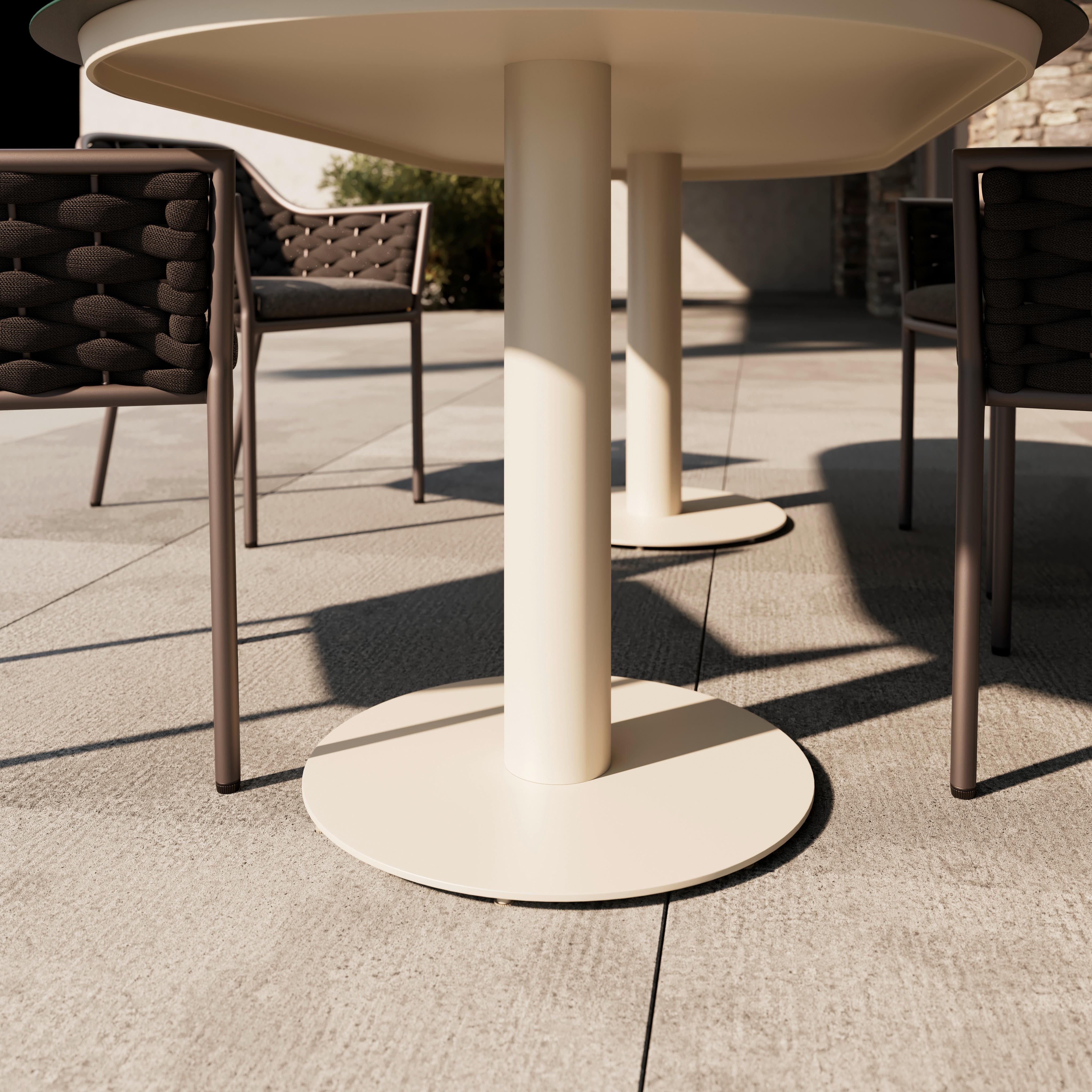UTEBORD MONACO - beige, Modern, metall/glas (220/100/75cm) - Mömax