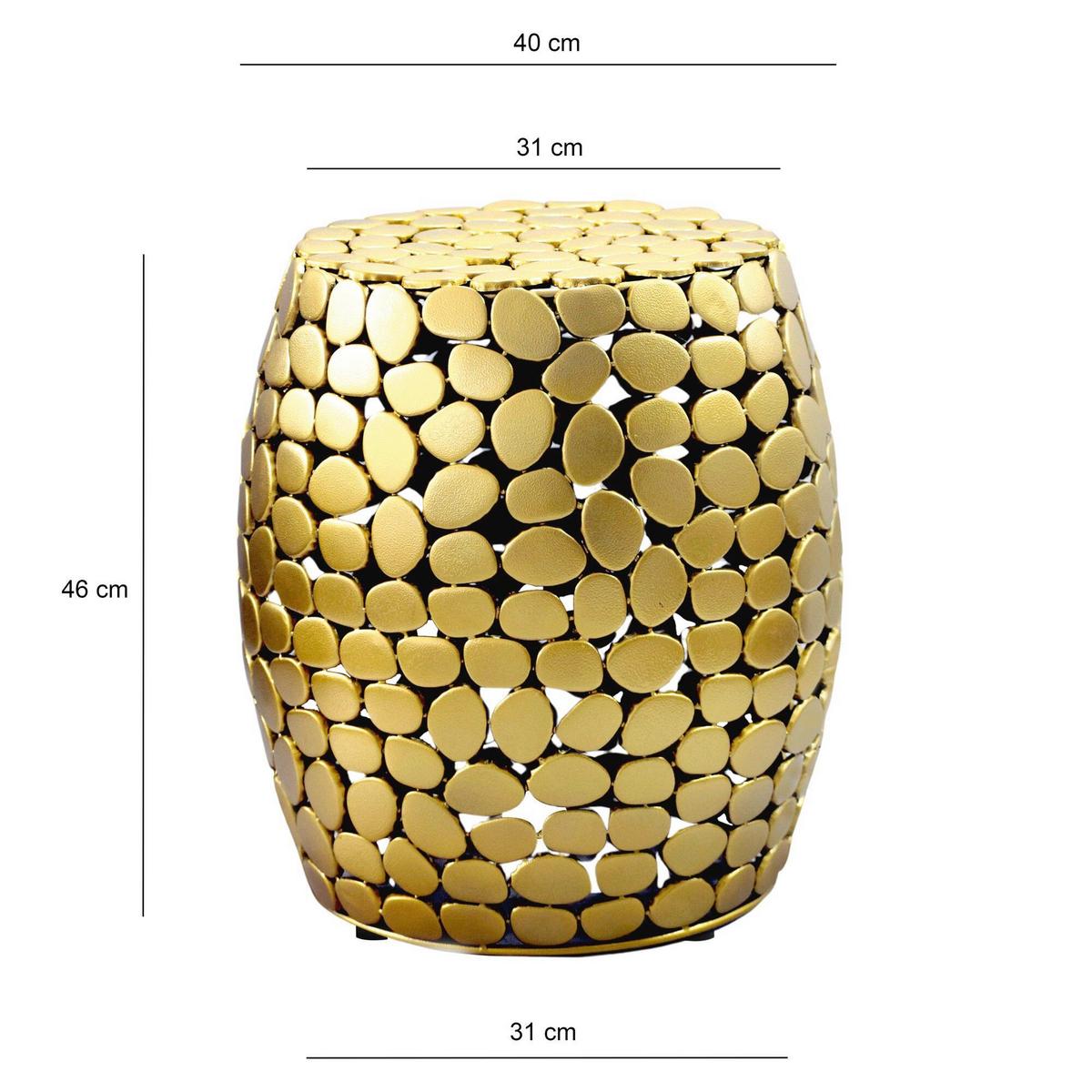 BEISTELLTISCH WL7.368 - Goldfarben, Design, Metall (40/46/40cm) - Livetastic