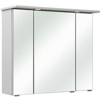 SZAFKA Z LUSTREM EMMA II - biały/kolor chromowy, Konventionell, materiał drewnopochodny/metal (80/70/18cm) - Xora