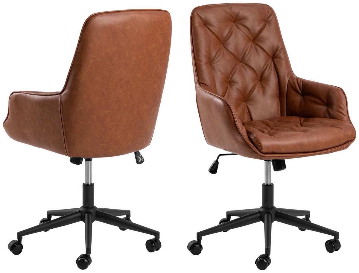 KRZESŁO OBROTOWE ERIK - czarny/brązowy, Design, metal/tkanina (106/60/67,5cm) - MID.YOU