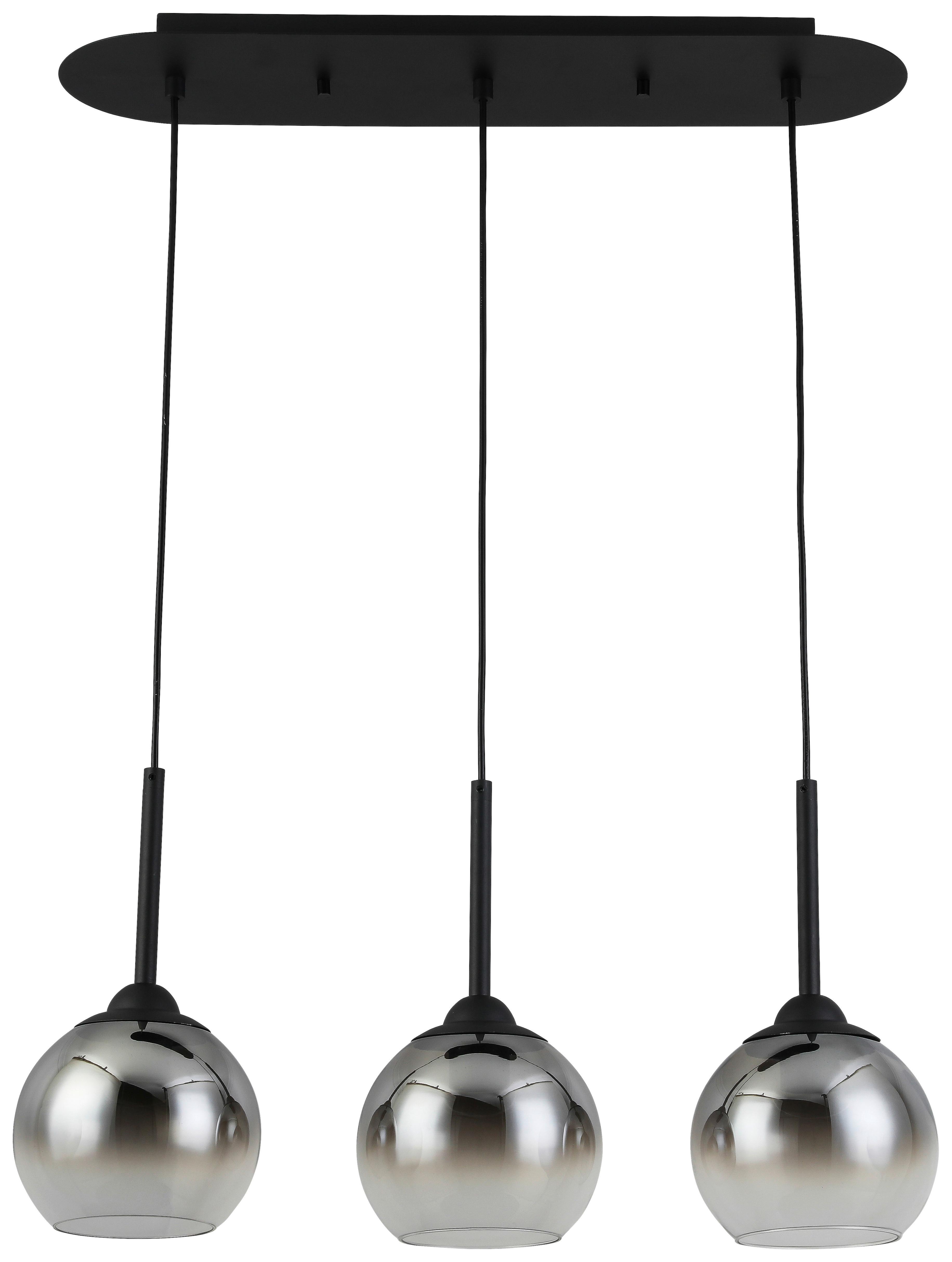 Függőlámpa Kian - fekete, Modern, műanyag/Üveg (66/18/120cm) - Visiona