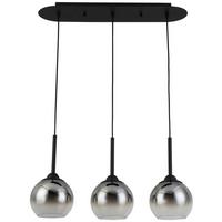 Függőlámpa Kian - fekete, Modern, műanyag/Üveg (66/18/120cm) - Visiona