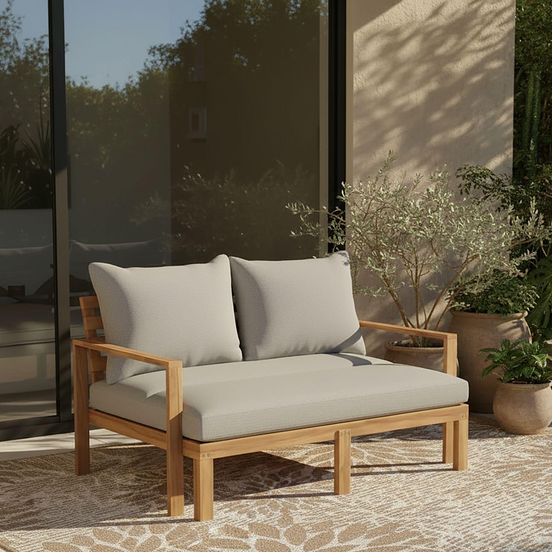 Vrtni Ležalnik Pia, Les Akacije, Siva - siva/barve akacije, Moderno, tekstil/les (130/74,5/80-140cm) - Bessagi Garden