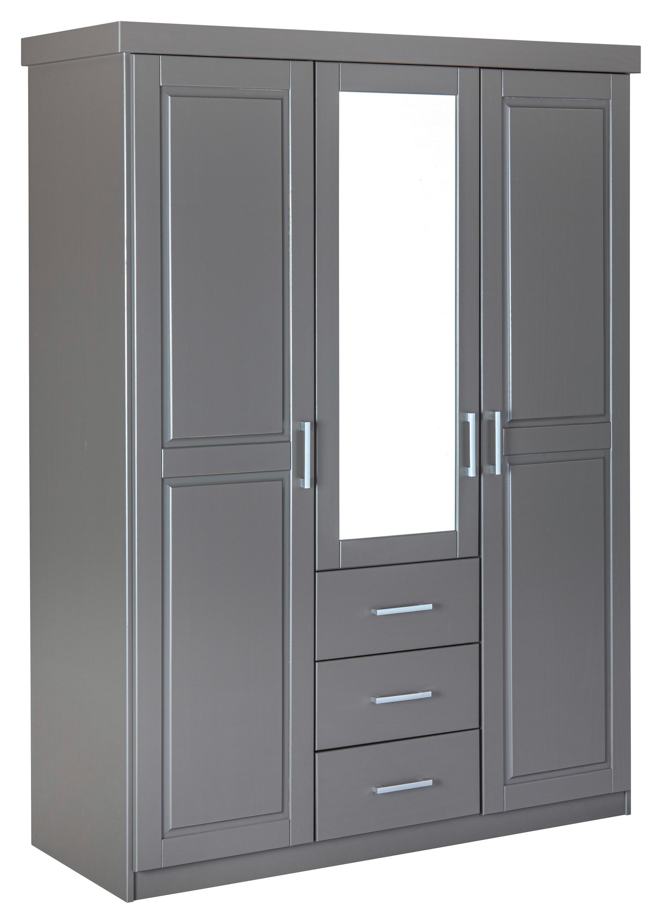 Garderobna Omara Norwin, Siva, Z Ogledalom - siva/barve aluminija, Natur, umetna masa/les (140/190/55cm) - MID.YOU