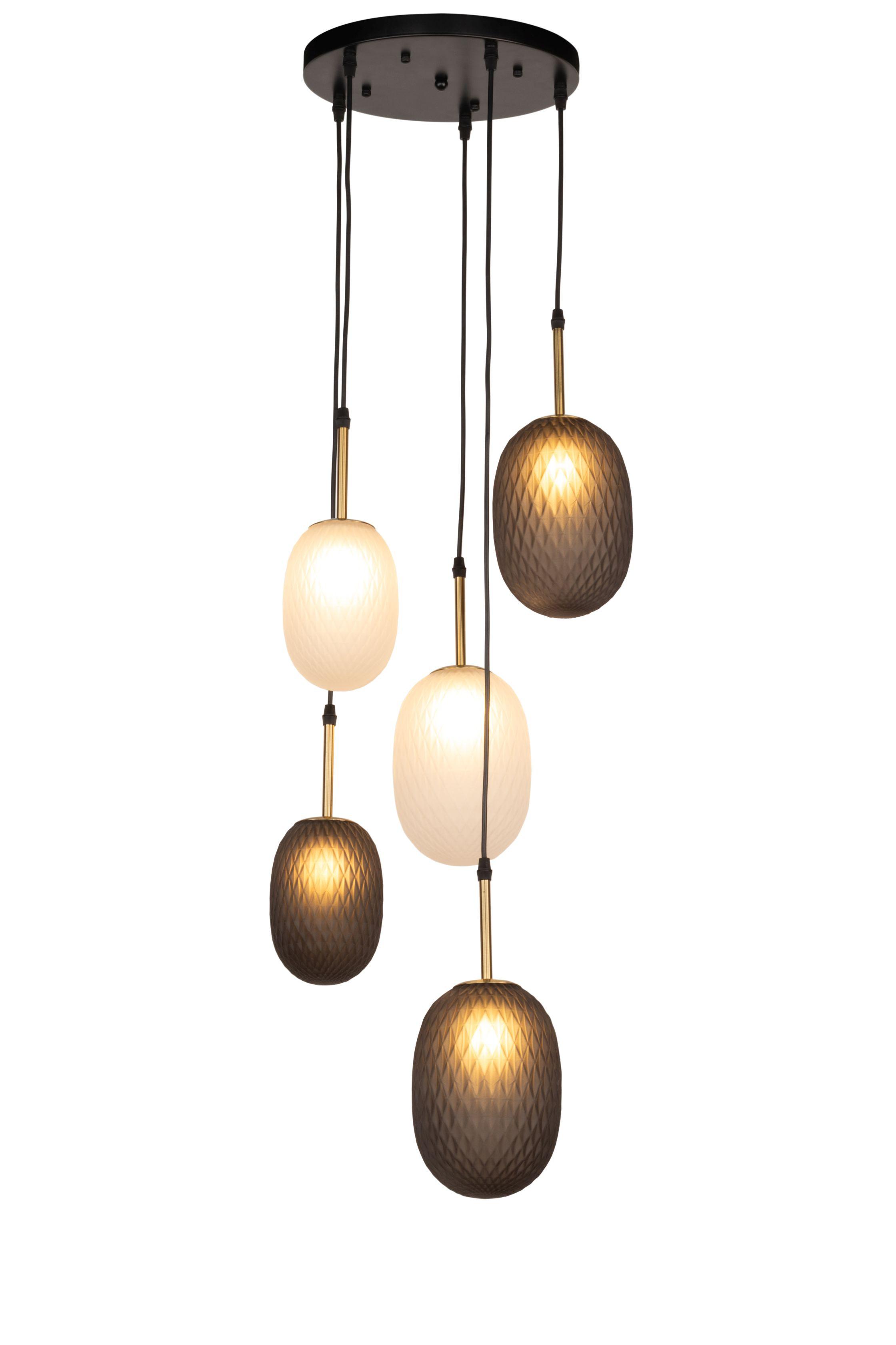 LAMPA WISZĄCA SAVANNAH - kolor brązu/czarny, Trend, metal/szkło (350/150cm) - Novel