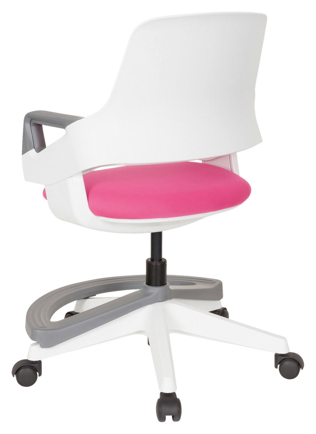 Jugenddrehstuhl Kid Flex ca. 53x80-93x60 cm Pink - Pink/Weiß, Basics, Kunststoff (53/80-93/60cm) - MID.YOU