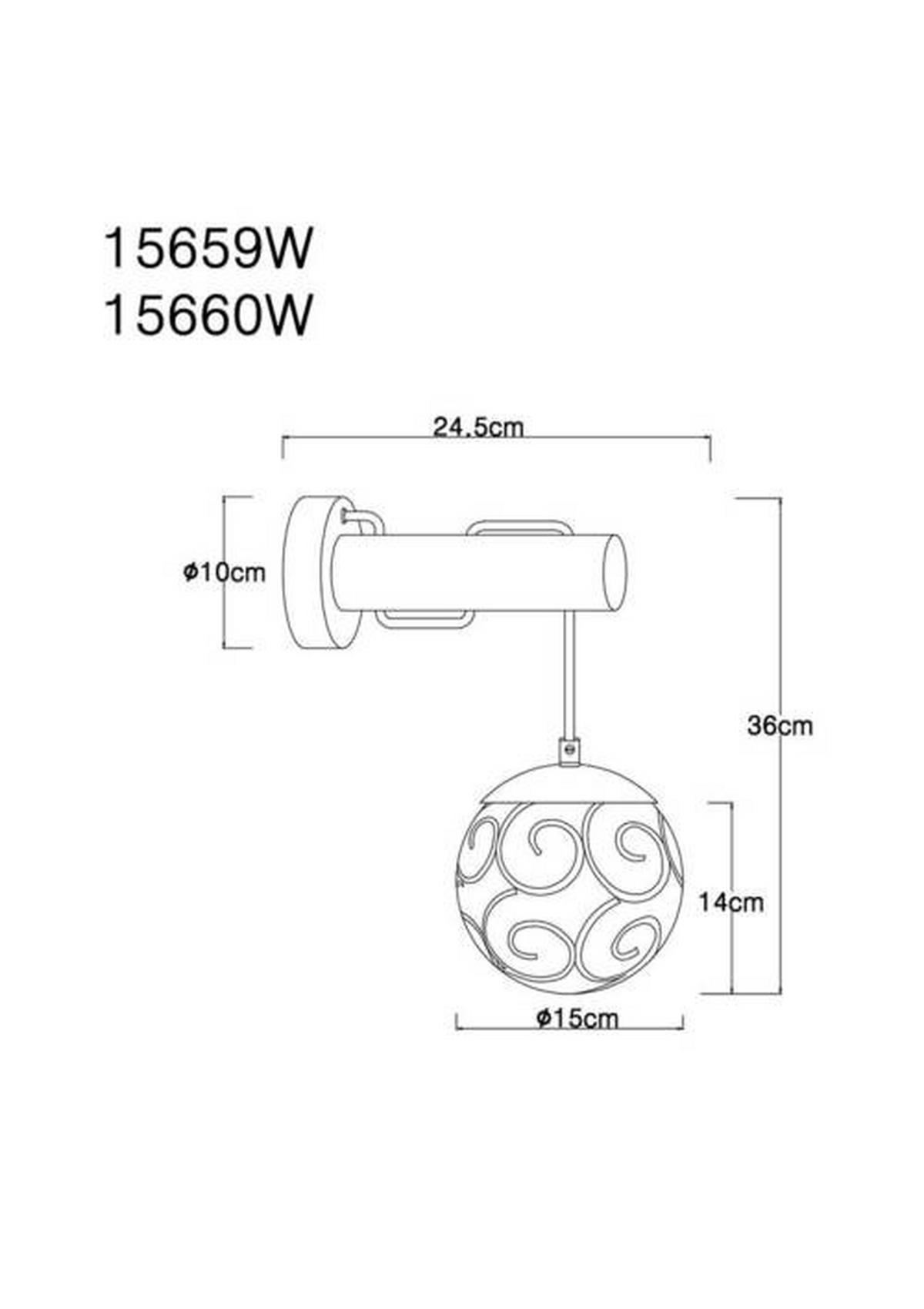 Wandleuchte Maxi max. 9 Watt - Schwarz/Naturfarben, KONVENTIONELL, Holz/Kunststoff (15/24,5/36cm) - Globo