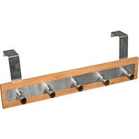 Obešalnik Za Vrata Lisa, Bambus, Jeklo - barve kroma/naravne barve, Moderno, kovina/les (36/12/8cm) - Modern Living