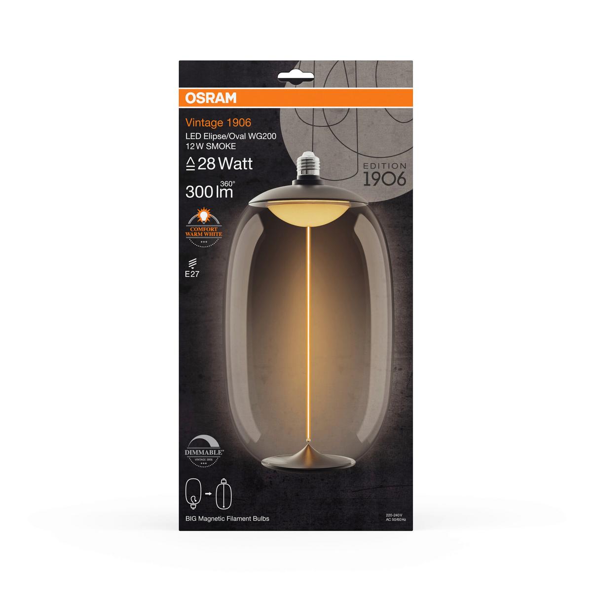 ŻARÓWKA LED 1906LBELPOVD 12W/818 SMMAGE27 - szary, Konventionell, tworzywo sztuczne (20/37cm)