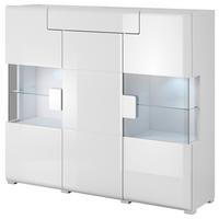 Félmagas Szekrény Toledo - fehér/magasfényű fehér, Modern, faalapú anyag (147/132/39cm)