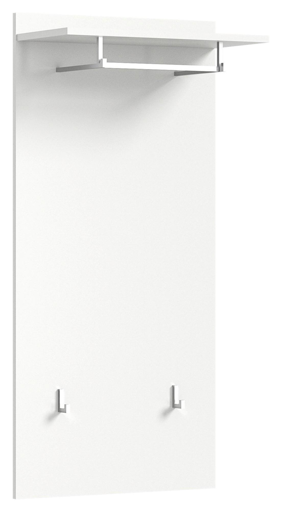 Garderobni Panel Prego, Bela Visok Sijaj - bela/visoki sijaj, Design, leseni material (55/114/27cm) - Xora