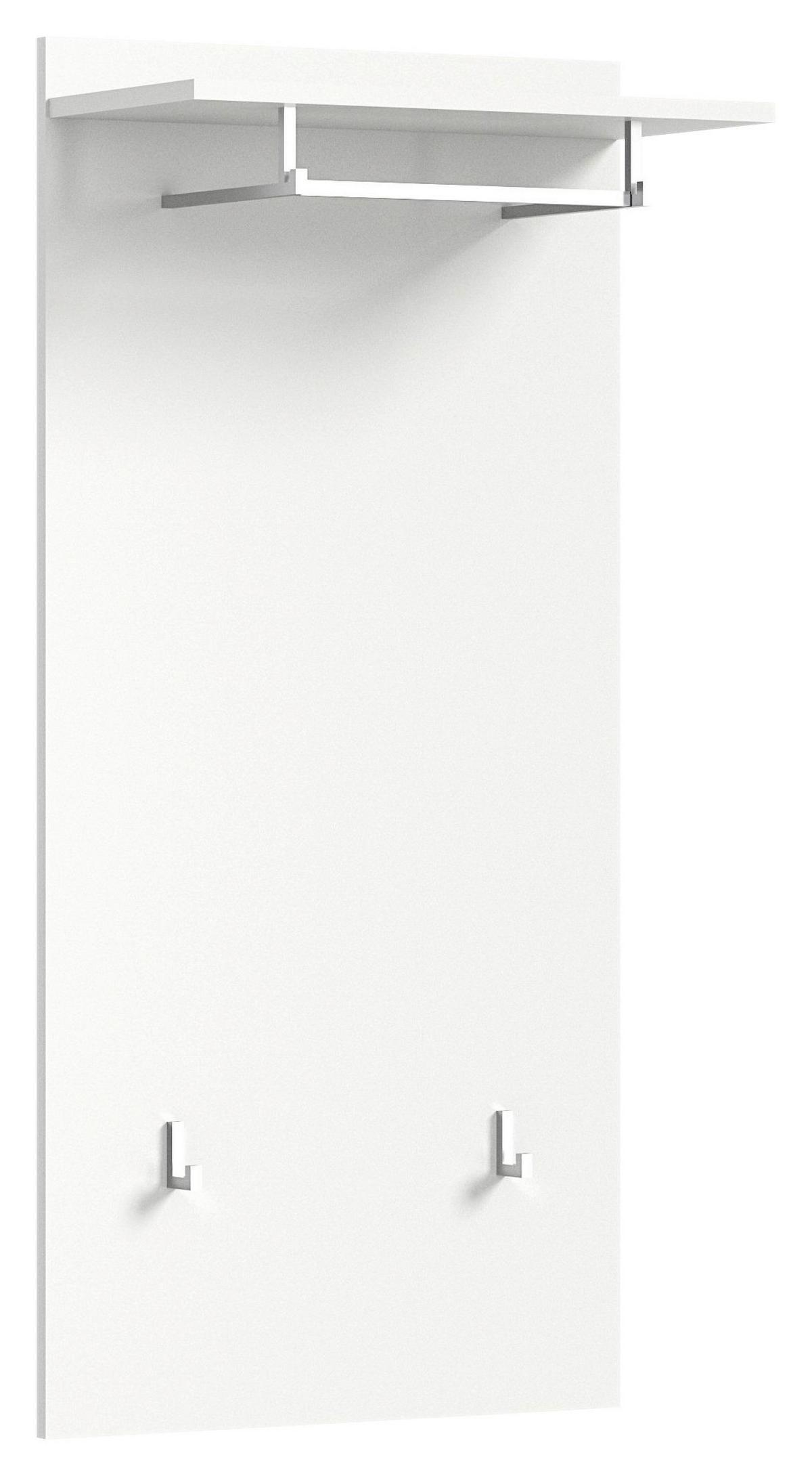 Garderobni Panel Prego, Bela Visok Sijaj - bela/visoki sijaj, Design, leseni material (55/114/27cm) - Xora