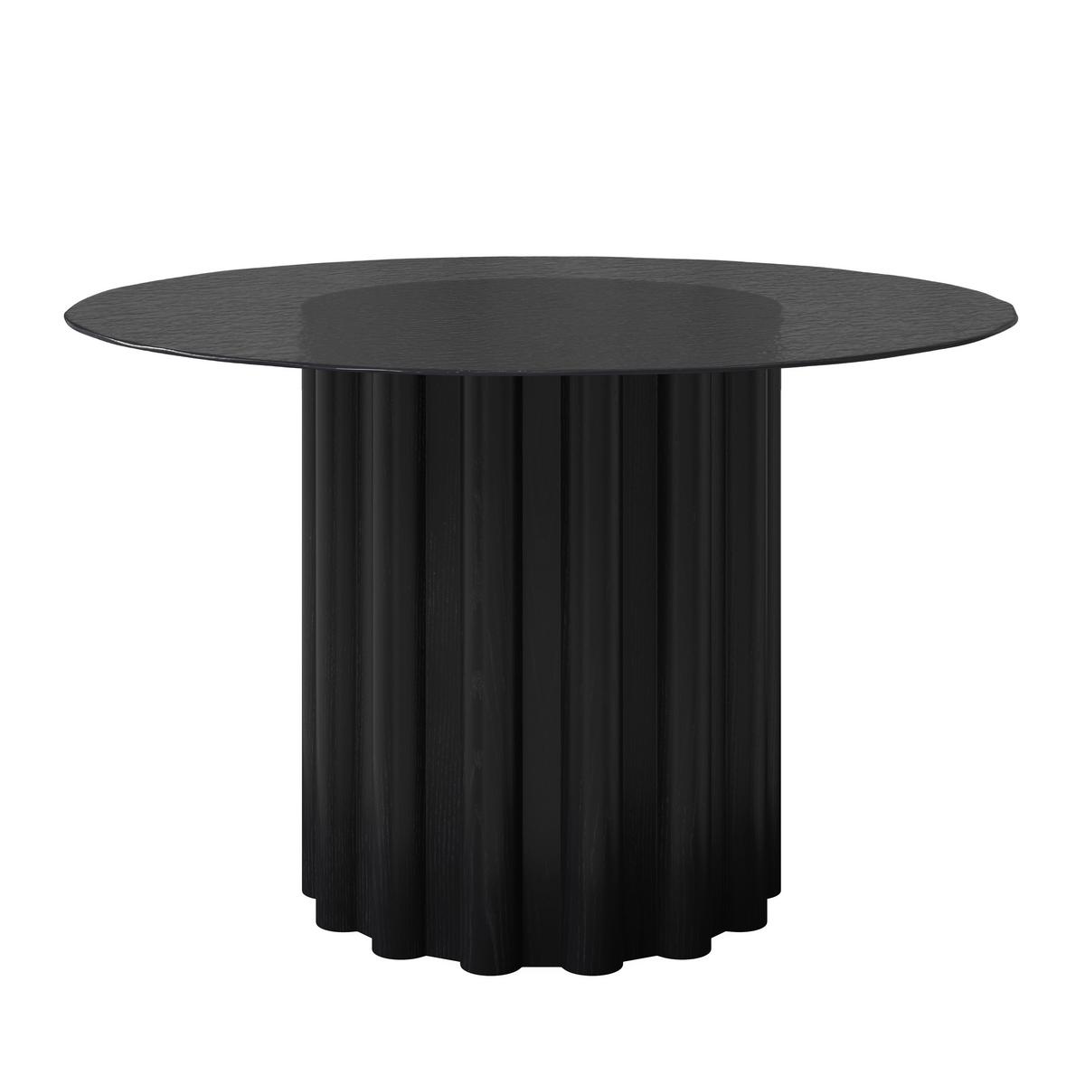 Jedilna Miza Zelia, Črna, Ø 120cm - črna, Moderno, steklo/leseni material (120/75/120cm) - Bessagi Home