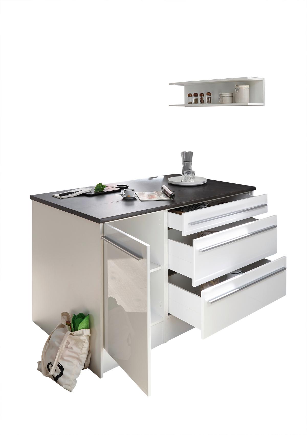 Kuhinjski Otok Jazz 6 - temno siva/bela, Moderno, leseni material (140/90/90cm) - Modern Living