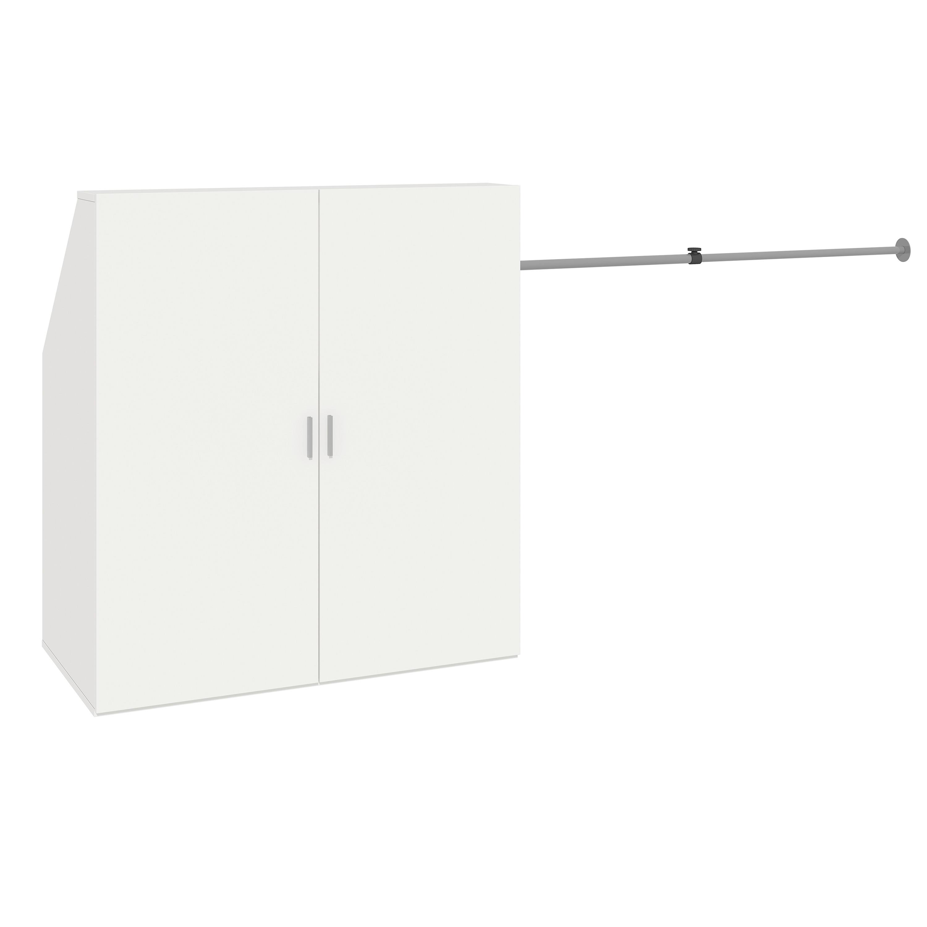Kombischrank Dacho "l" - Weiss/Silberfarben, Modern, Holzwerkstoff/Metall (90/100/52cm) - Livetastic