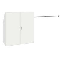 Kombischrank Dacho "l" - Weiss/Silberfarben, Modern, Holzwerkstoff/Metall (90/100/52cm) - Livetastic