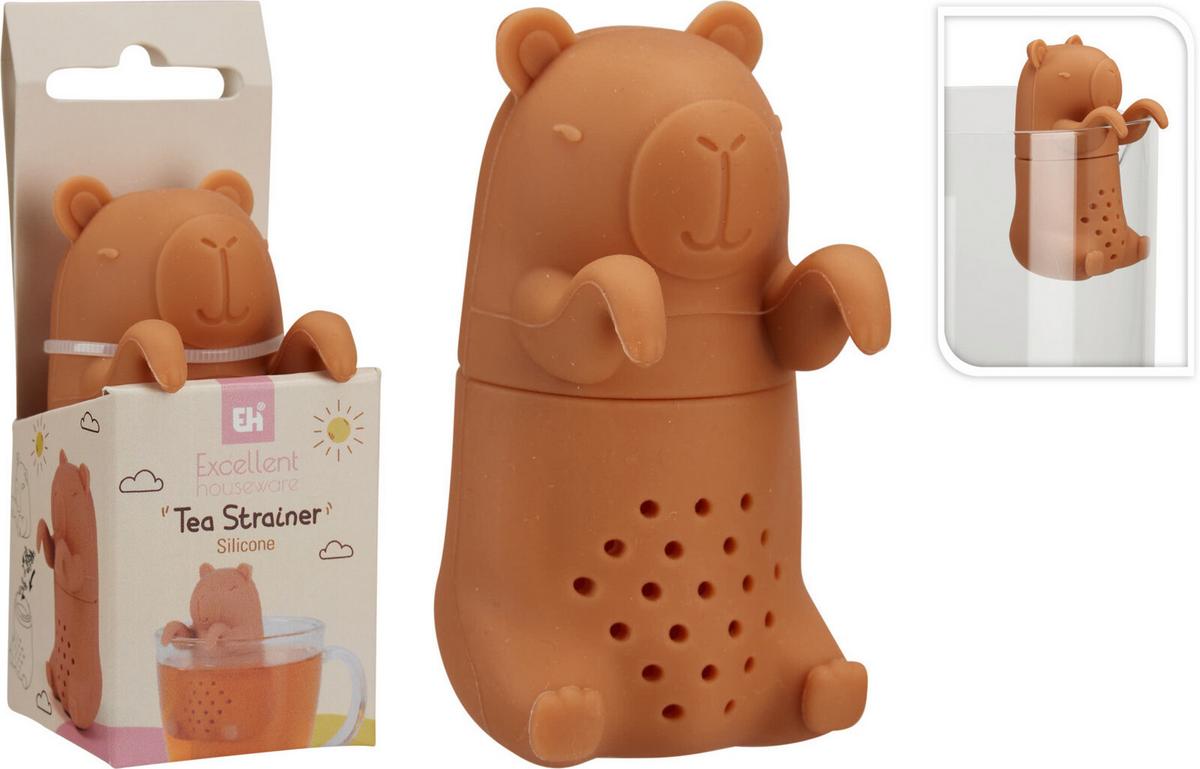 Teaszűrő Karibara - barna, műanyag (4,3/2,8/11,5cm)