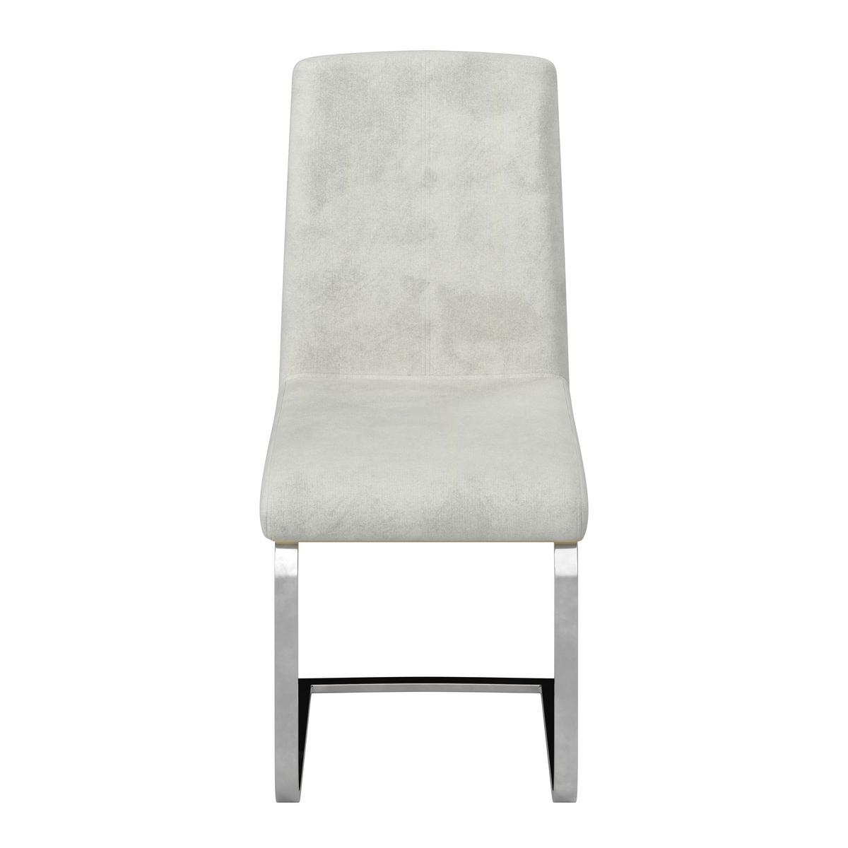 Schwingstuhl Nubia Creme Bouclé Gepolstert - Chromfarben/Eichefarben, MODERN, Holz/Textil (44/90/59cm) - Bessagi Home