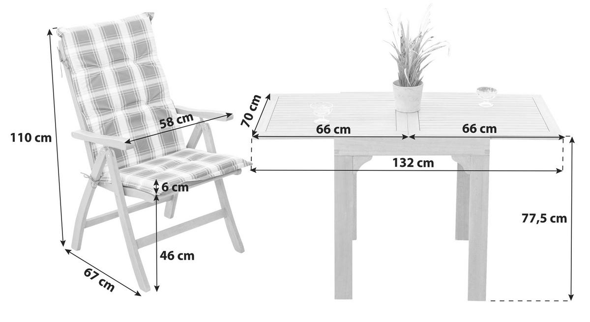 Set Za Balkon Maracaibo, Masivno - zelena/rjava, Konvencionalno, tekstil/les - Gardenson