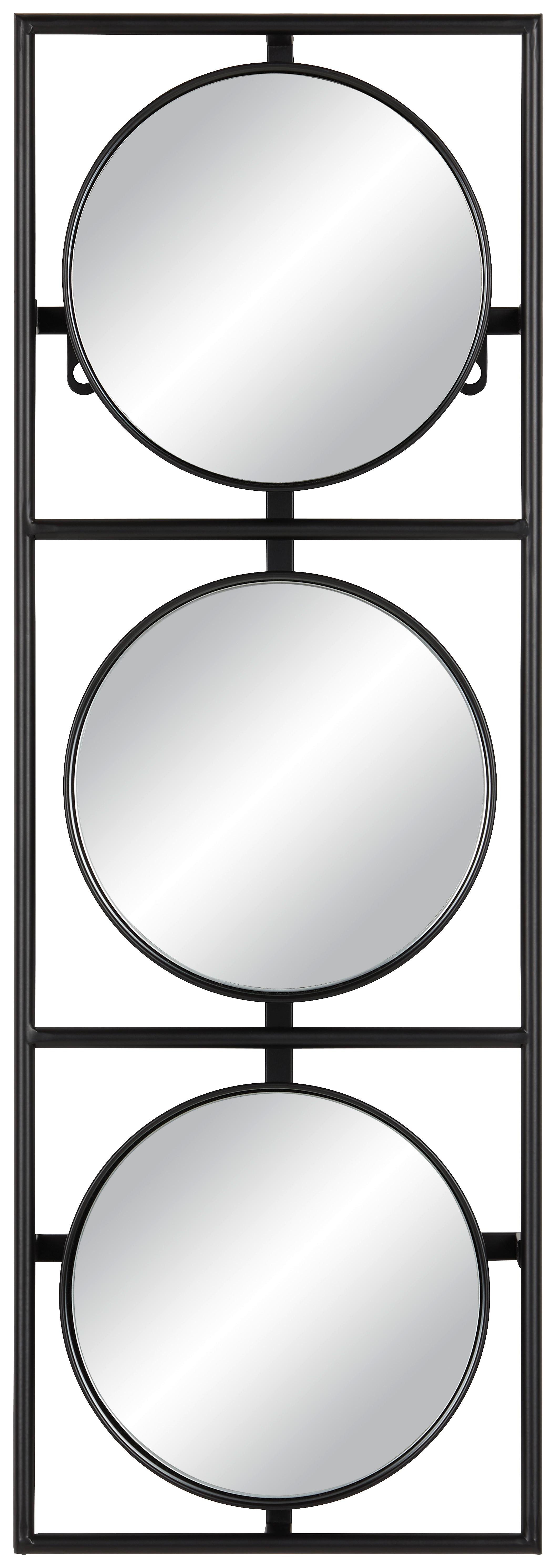Stensko Ogledalo Maxim -Trend- - črna, Konvencionalno, kovina/steklo (24/70/8cm) - Modern Living