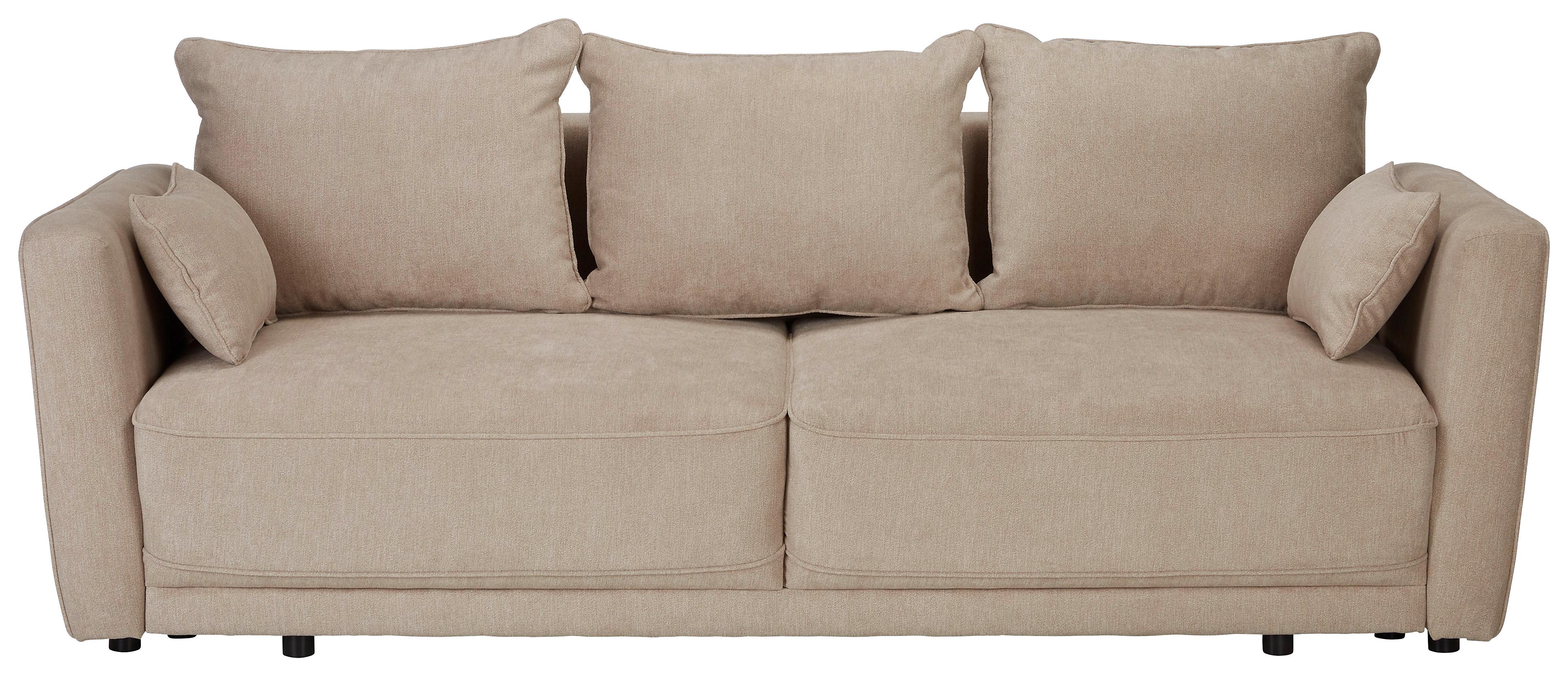 Schlafsofa in Beige - Beige/Schwarz, MODERN, Kunststoff/Textil (238/90/104cm) - Mömax