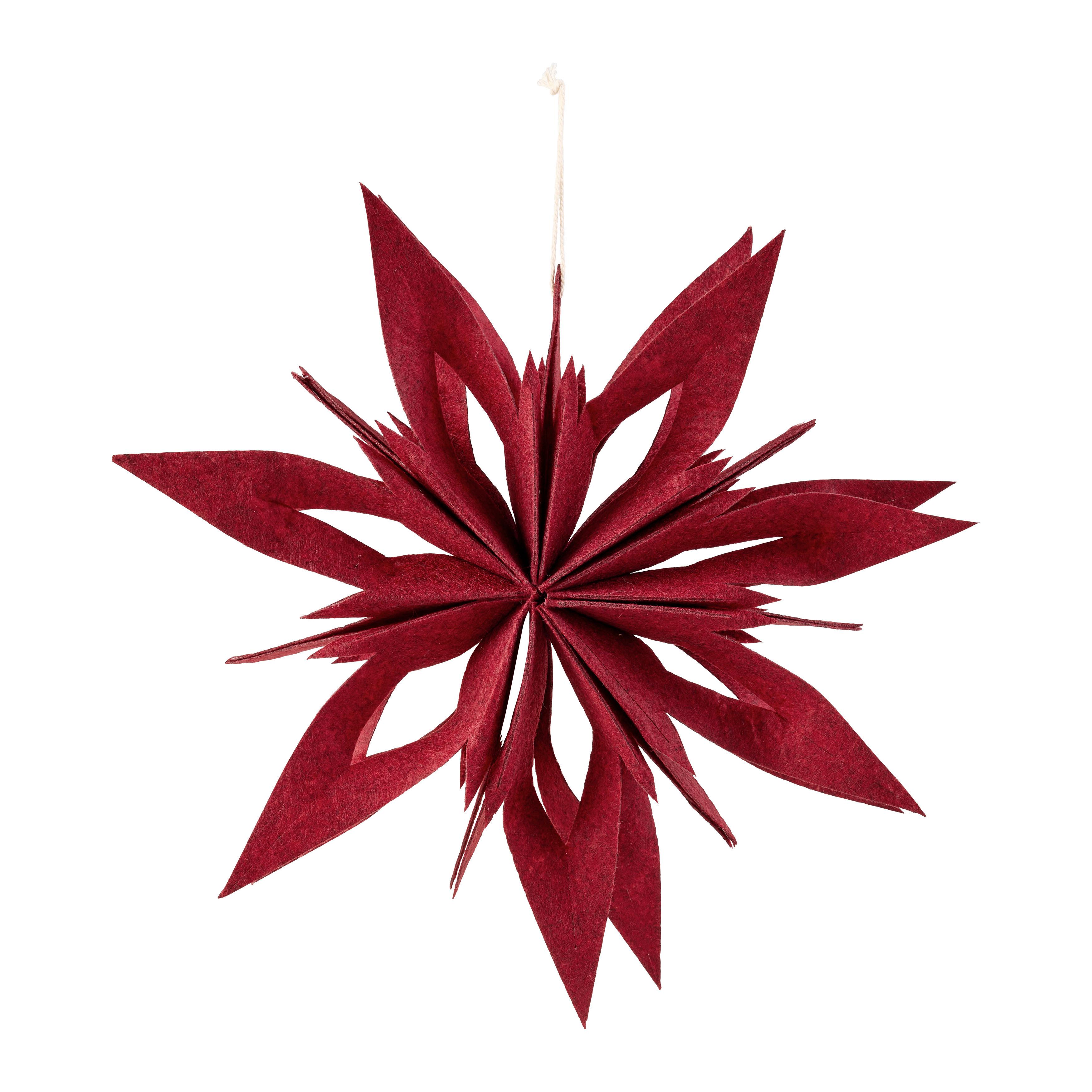 Dekohänger Kassio I Dunkelrot Ø ca. 30cm - Dunkelrot, KONVENTIONELL, Textil (30cm) - Mömax
