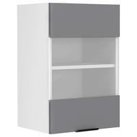 Küchenoberschrank Fasola - Weiss/Anthrazit, Trend, Glas/Holzwerkstoff (40/60/31cm) - MID.YOU