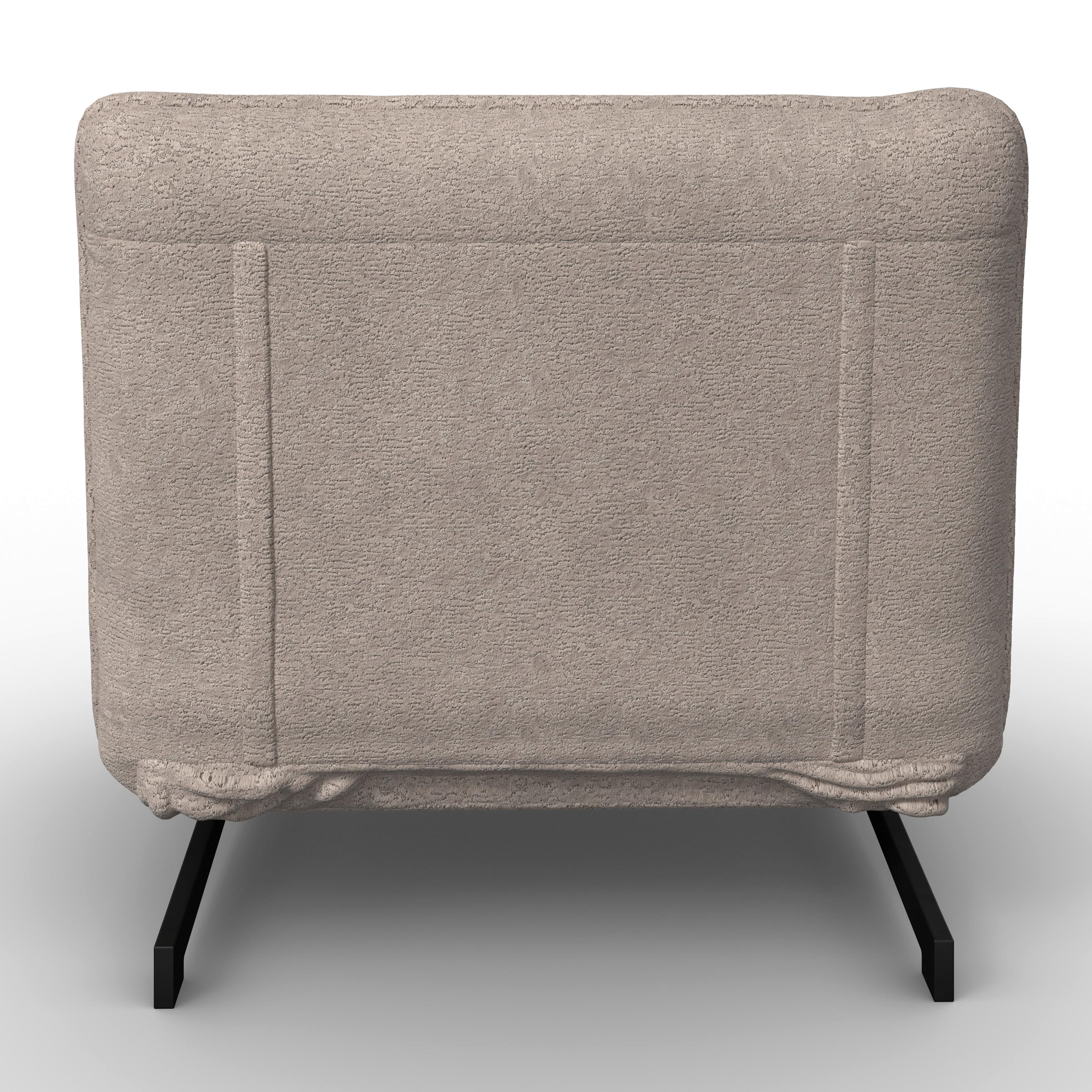 BÄDDFÅTÖLJ LUNA - beige/svart, Modern, metall/textil (92/86/80cm) - Bessagi Home