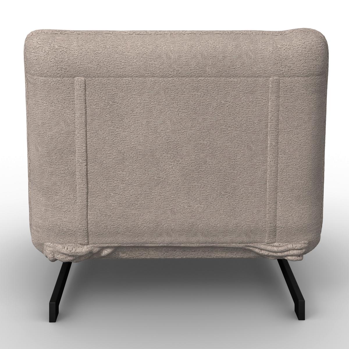 Schlafsessel Luna Bouclé Beige - Beige/Schwarz, MODERN, Textil/Metall (92/40/66cm) - Bessagi Home