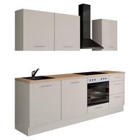 Küchenblock IBZ ohne Geräte ca. 230 cm Magnolie - Edelstahlfarben/Eichefarben, Design, Holzwerkstoff/Metall (230cm) - Impuls