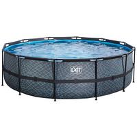 Bazen Exit Stone Pool, Črpalka S Peščenim Filtrom, Ø 488cm - siva, Konvencionalno, kovina (488/122cm) - EXIT Toys