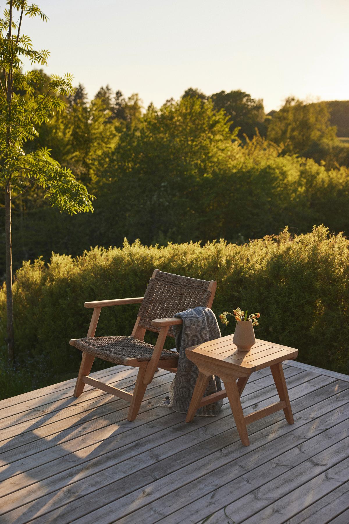Loungetisch Eya - Naturfarben/Teakfarben, Natur, Holz (45/45/42cm) - Gardenson