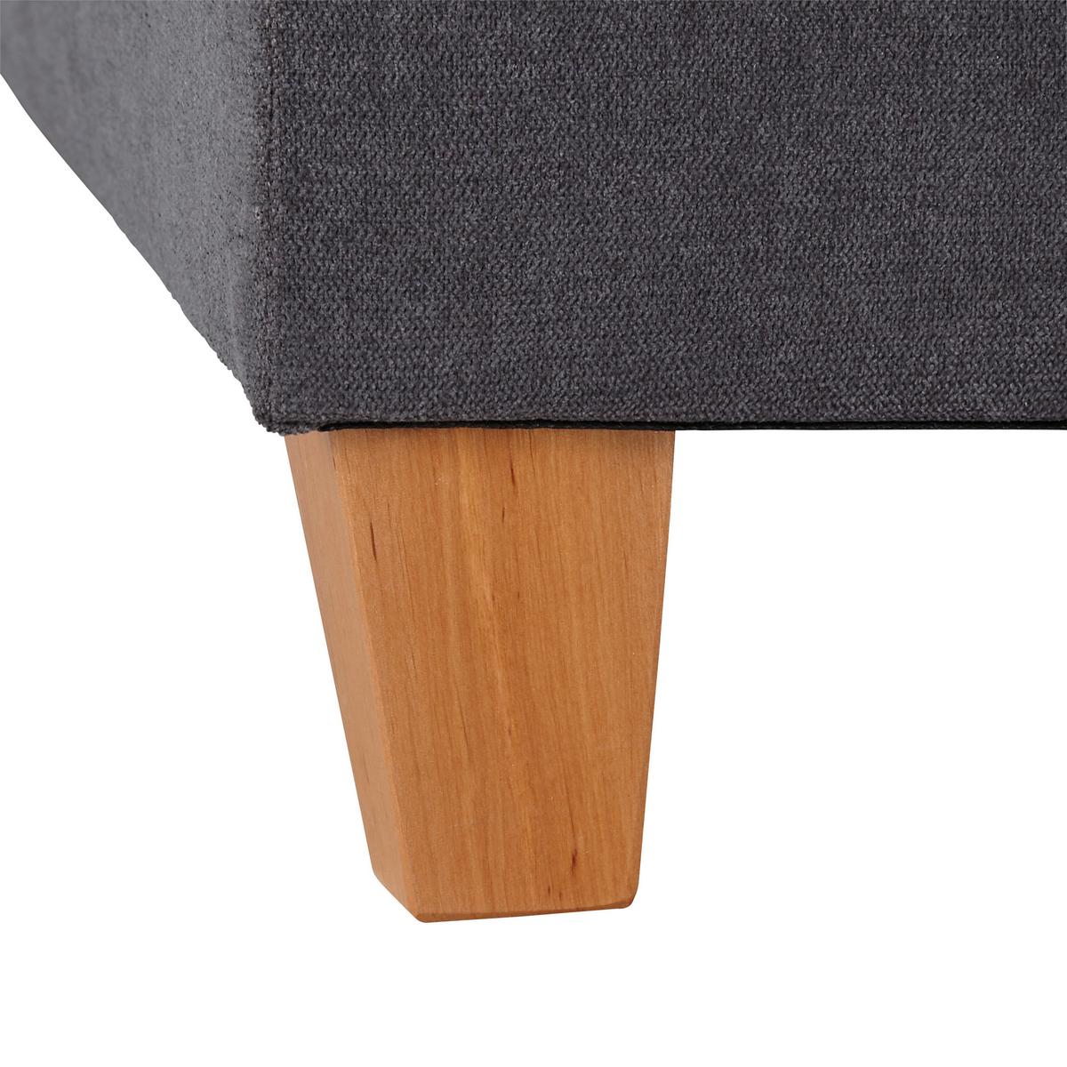 Boxspringbett Jerry ca. 180x200 cm Grau mit Topper - Dunkelgrau/Erlefarben, MODERN, Holz/Holzwerkstoff (180/200cm) - Bessagi Home