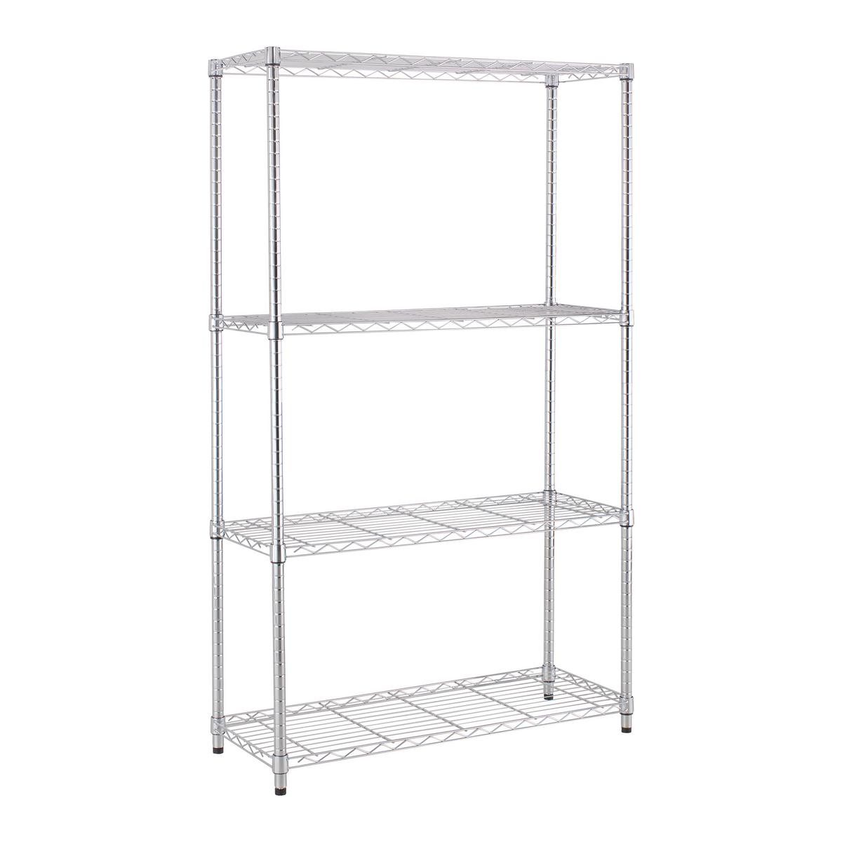 Regal m. 4 Einlegeböden Meran 1 B: 91 cm Chromfarben - Chromfarben, Konventionell, Metall (91/150/35,5cm) - Mömax