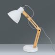 Schreibtischleuchte Omar, max. 25 Watt - Eichefarben/Weiß, LIFESTYLE, Holz/Metall (20/47cm) - Mömax modern living