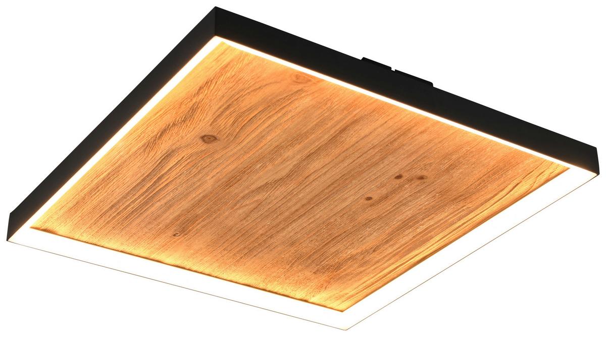 LAMPA SUFITOWA LED 655510130 KALEA - czarny/kolor sosnowy, Natur, metal/drewno (45/45/7,5cm) - Trio Leuchten