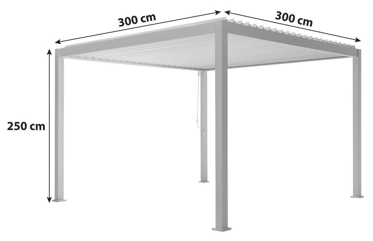 Pergola Deluxe ca. 300x250x300 cm Schwarz - Anthrazit, MODERN, Metall (300cm) - Gardenson
